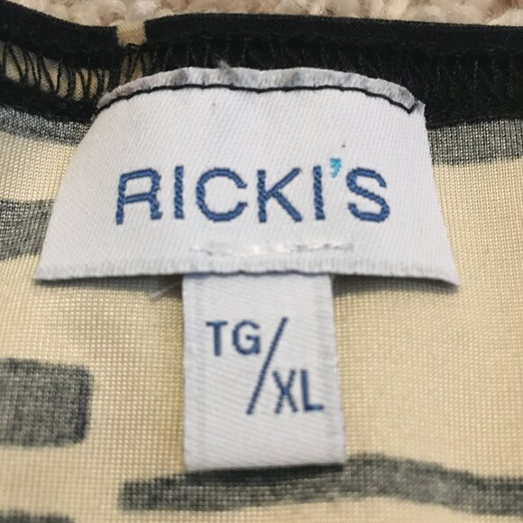 Vintage Y2K Canadian Creamed Honey and Black Stretchy Barcode Tank Top - Picture 8 of 14